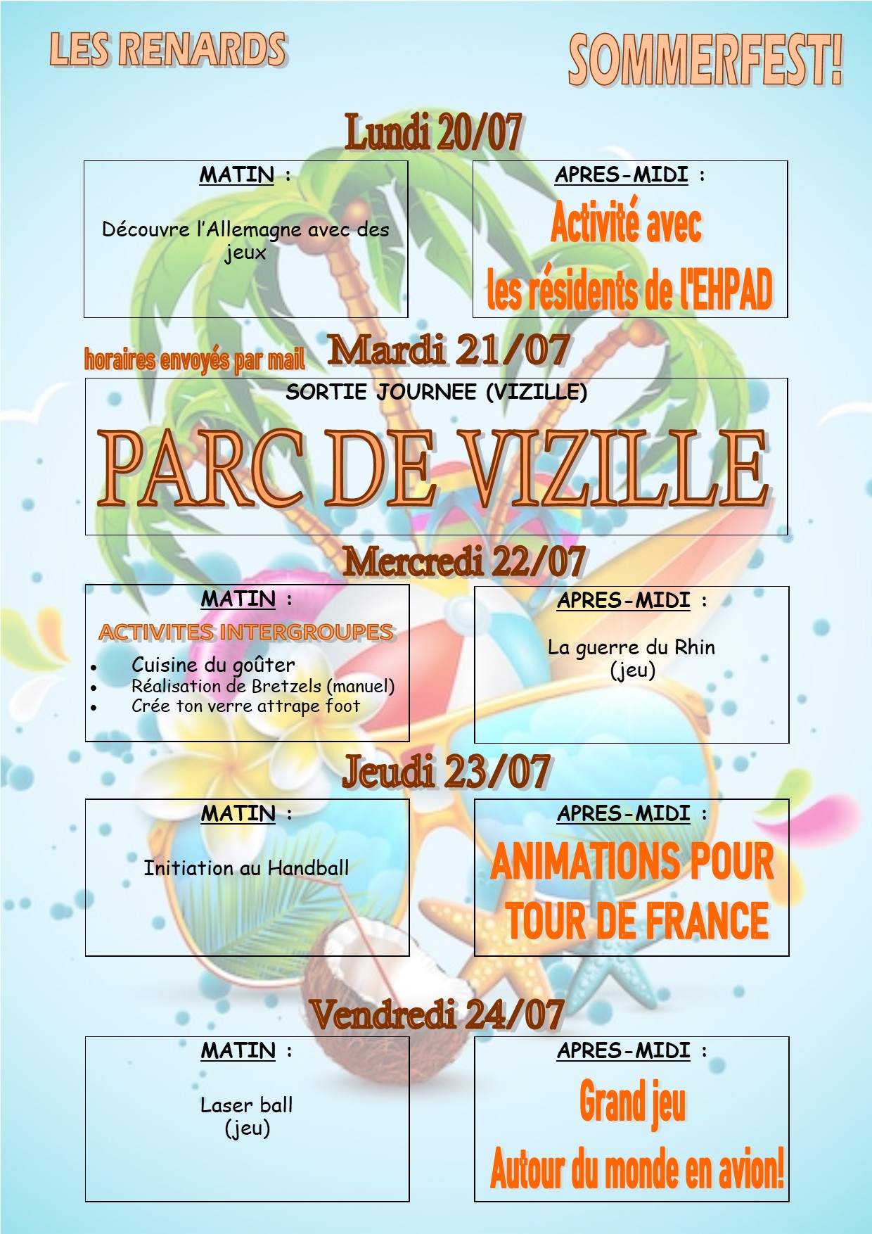 VACANCES ETE 2026 Renards